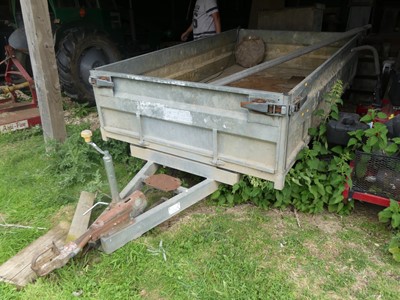 Lot 492 - A twin axle galvanised farm trailer