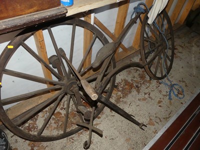 Lot 710 - A 19th century cast iron and wooden...