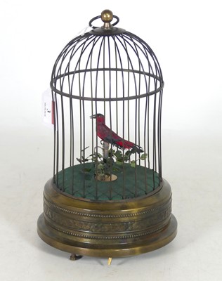 Lot 3 - A reproduction clockwork birdcage automaton, h....