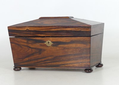 Lot 19 - A George IV Gonçalo alves tea caddy of...