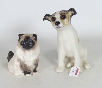 Lot 22 - A Winstanley pottery figure of a Jack Russell...
