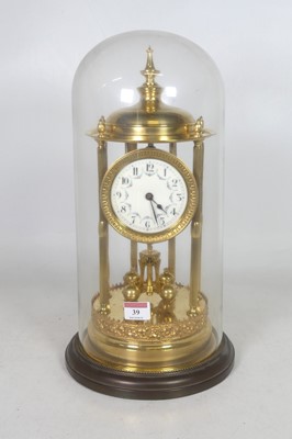 Lot 39 - A 20th century brass anniversary clock, the...