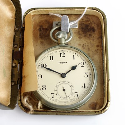 Lot 248 - A Phenix nickel  ased open face keyless pocket...