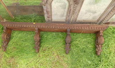 Lot 783 - A 19th century gilt overmantel mirror; a...