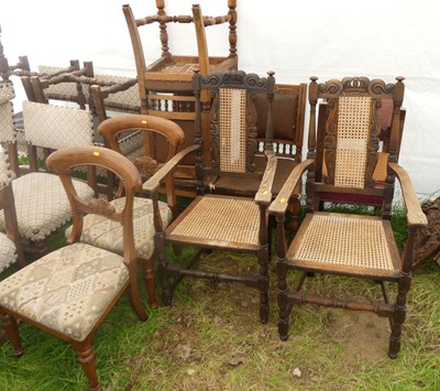 Lot 787 - A collection of nine various chairs, to...