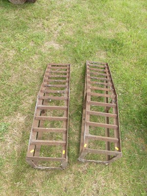 Lot 389 - Two metal car ramps