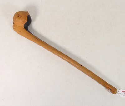 Lot 51 - A Maasai carved hardwood war club or Rungu,...