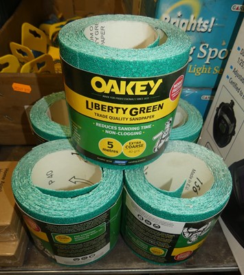 Lot 20 - Five rolls of Oakey Liberty Green 40-grit...