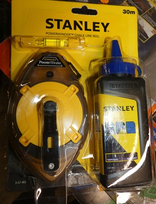 Lot 68 - A box of Stanley Power Winder chalk line...