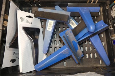 Lot 85 - A crate of glass scrapers and window cleaning...