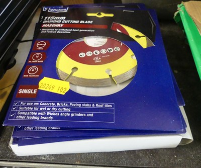 Lot 102 - Ten Wicks 115mm diamond cutting blades for...
