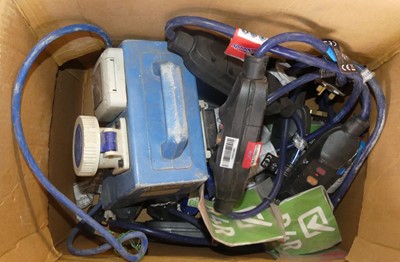 Lot 109 - A box of electrical RCD and 240volt equipment...