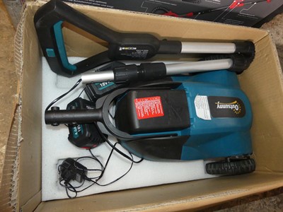 Lot 114 - An Outsunny battery operated lawn mower