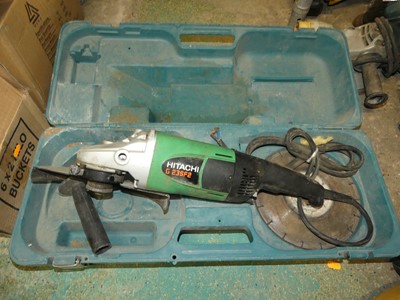 Lot 138 - A Hitachi G23SF2 heavy duty angle grinder and...