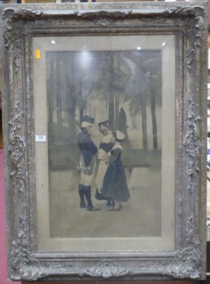Lot 508 - Circa 1900 French school - Street scene,...