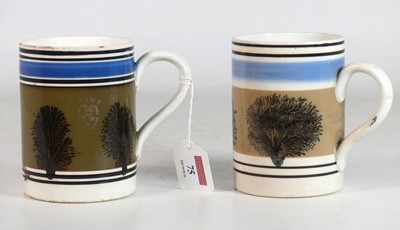 Lot 75 - An early 20th century mochaware pint mug,...
