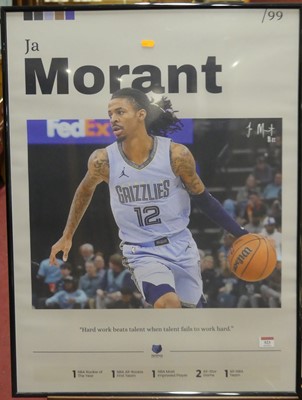 Lot 523 - Unframed poster print of basketball player Ja...