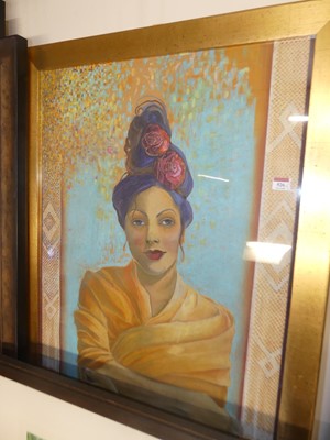 Lot 526 - After Frida Kahlo - bust portrait of a young...