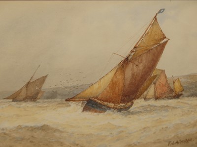 Lot 536 - Frederick James Aldridge - Sailing boats off...