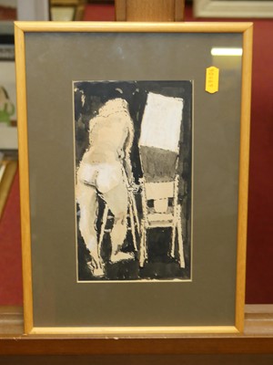 Lot 544 - Vivien Devonald - nude study, ink and wash,...