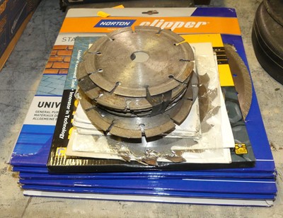 Lot 280 - Six Norton Clipper circular cutting blades and...