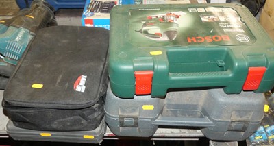 Lot 296 - A Bosch PST800 jigsaw; a Hitachi ZK2020 planer;...