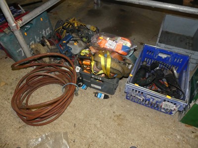 Lot 320 - Two boxes of various used power tools and...