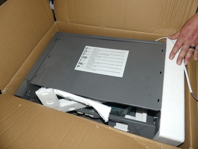 Lot 324 - A boxed stainless steel integrated cooker hood