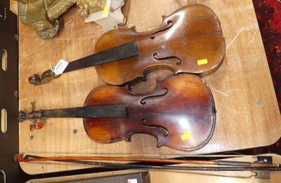 Lot 128 - A 19th century violin, having an ebonised fret...