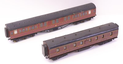 Lot 272 - Two 0 gauge hand built LMS coaches to include...