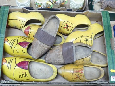 Lot 137 - A collection of Dutch painted wooden clogs