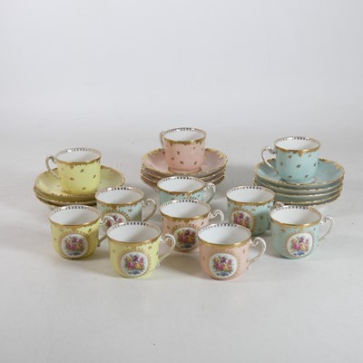 Lot 144 - A Limoges porcelain part coffee service,...