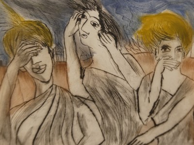Lot 570 - Judy Willoughby - No Evil, lithograph, Judy...