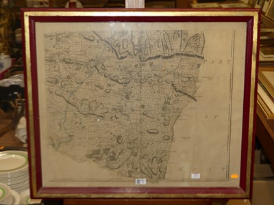 Lot 572 - Monochrome map depicting parts of Kent...