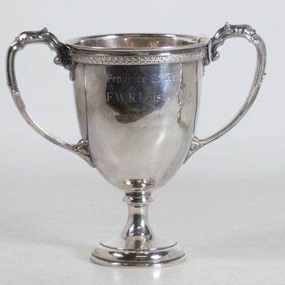 Lot 225 - A George V silver twin-handled trophy, bearing...