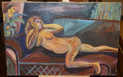 Lot 587 - In the manner of Bloomsbury Group - Reclining...