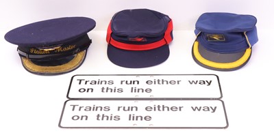 Lot 1182 - Three Railwaymen's hats to include a 1970s/80s...