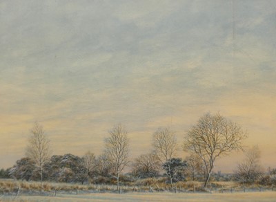 Lot 600 - Michael Pettersson - Dedham snow scene,...