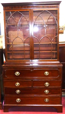 Lot 619 - A George IV mahogany secretaire bookcase, the...