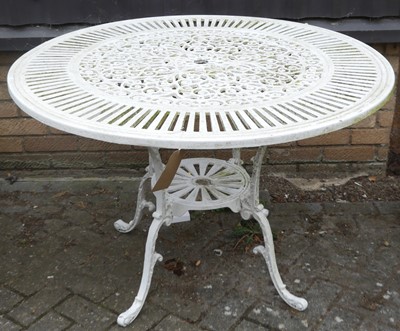 Lot 753 - A galvanised, pierced and white-painted metal...