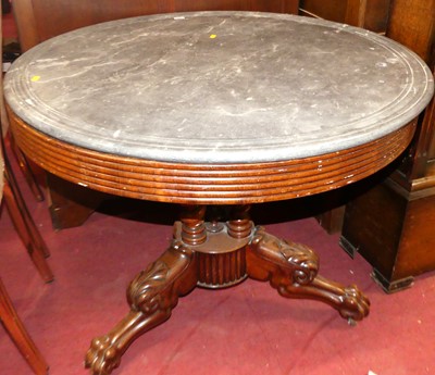Lot 626 - A mid-Victorian mahogany and variegated grey...