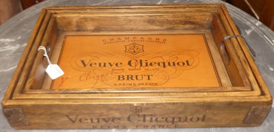 Lot 628 - A stained wood and metal bound graduated set...