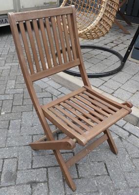 Lot 758 - A set of four Robert Dyas stained and slatted...