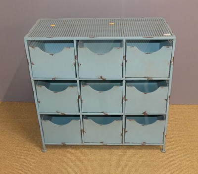 Lot 654 - A contemporary sky blue painted industrial...