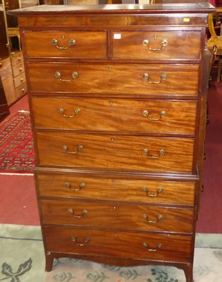 Lot 680 - An early 19th century mahogany chest on chest,...