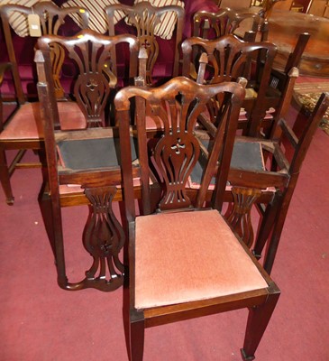 Lot 683 - A set of ten mahogany Chippendale style dining...