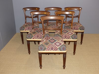 Lot 692 - A set of six mid-Victorian mahogany balloon...