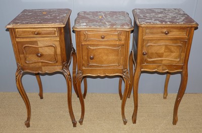 Lot 706 - Three similar early 20th century French walnut...