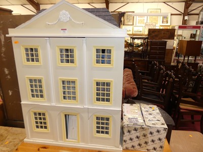 Lot 712 - A contemporary painted three-storey doll's...