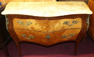 Lot 714 - A French walnut and gilt metal mounted and...